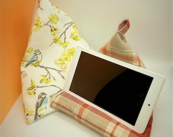Bean Bag Pillow Hands Free Cushion Holder For iPad/Mini/Tablet/Kindle/Phone- Multiple designs - Perfect Birthday Gift!