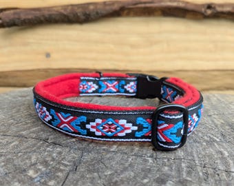 Multiple Designs 20mm Wide Native American/Chinese/Oriental/Tribal/Ethnic Design Ribbon/Fleece Adjustable Fashion Buckle Dog/Puppy Collars
