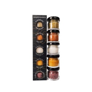 GLOSA MARINA Flor de Sal Gourmet Salze, Meersalz aus Mallorca als ideales Gewürze Geschenkset Salzset 5x20g Salz Set