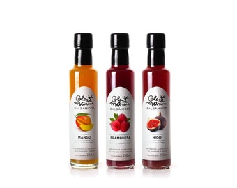 GLOSA MARINA Pack of 3 Crema Balsámica Mango, Raspberry and Fig (3 x 250ml)