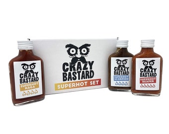 Crazy Bastard Hot Sauce (3x 100ml) - 3er Set (Superhot) - bis 500 000 Scoville