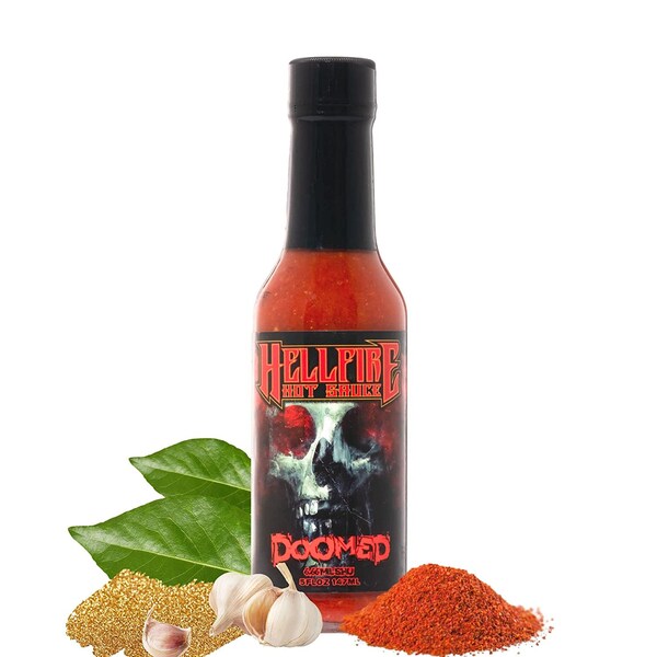 Hellfire Doomed Hot Sauce, the world's hottest sauce, infused with 6.66 million SHU natural pepper extract