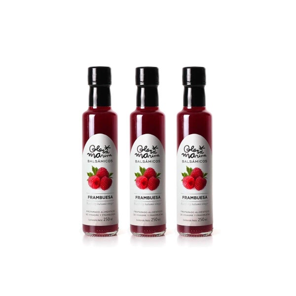 GLOSA MARINA 3 Pack *FRAMBUESA* Crema Balsámica de Frambuesa - Balsamic Gourmet Vinaigre Crème Framboise (3 x 250ml)