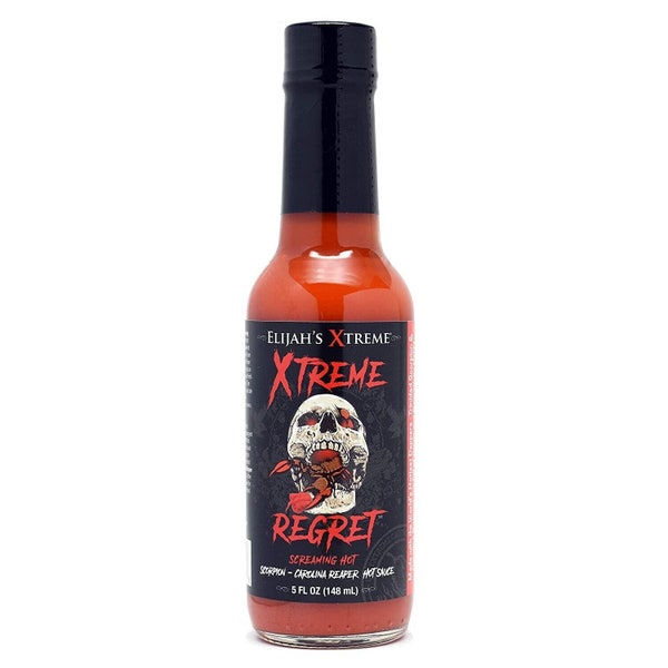 Elijah's Xtreme Regret Hot Sauce - Carolina Reaper and Trinidad Scorpion 800 000 Scoville