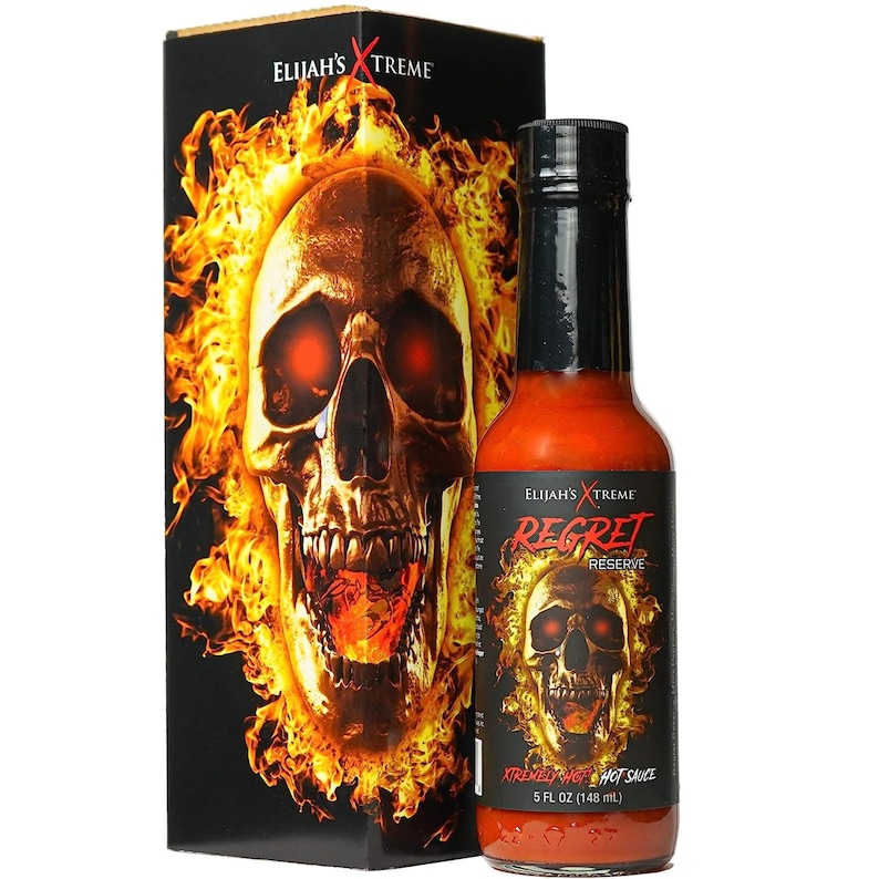 Elijah's Xtreme Regret Reserve Hot Sauce Carolina Reaper, Trinidad Scorpion und Habanero Pepper 1 000 000 Scoville Bild 1