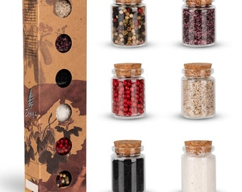 SIMPLY WOOD gourmet salt and pepper set, spices from all over the world as a spice gift package