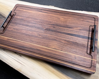 LARGE wood cutting boards with optional rubber feet CUSTOMIZABLE with names, logos, or your choice | meat carving board