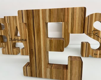 Personalized Wood Block Letter | Engraved Nursery Decor