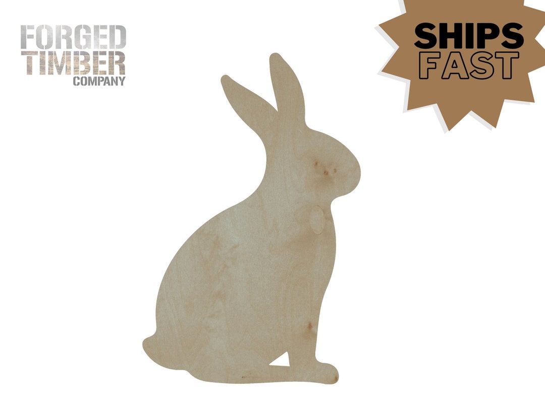 Rabbit Cutout | Unfinished Plywood Craft Shape - Etsy