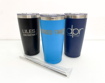 Laser Engraved Logo Tumbler, 20 oz Stainless Steel Corporate Gift