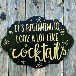 Holiday Cocktails Sign