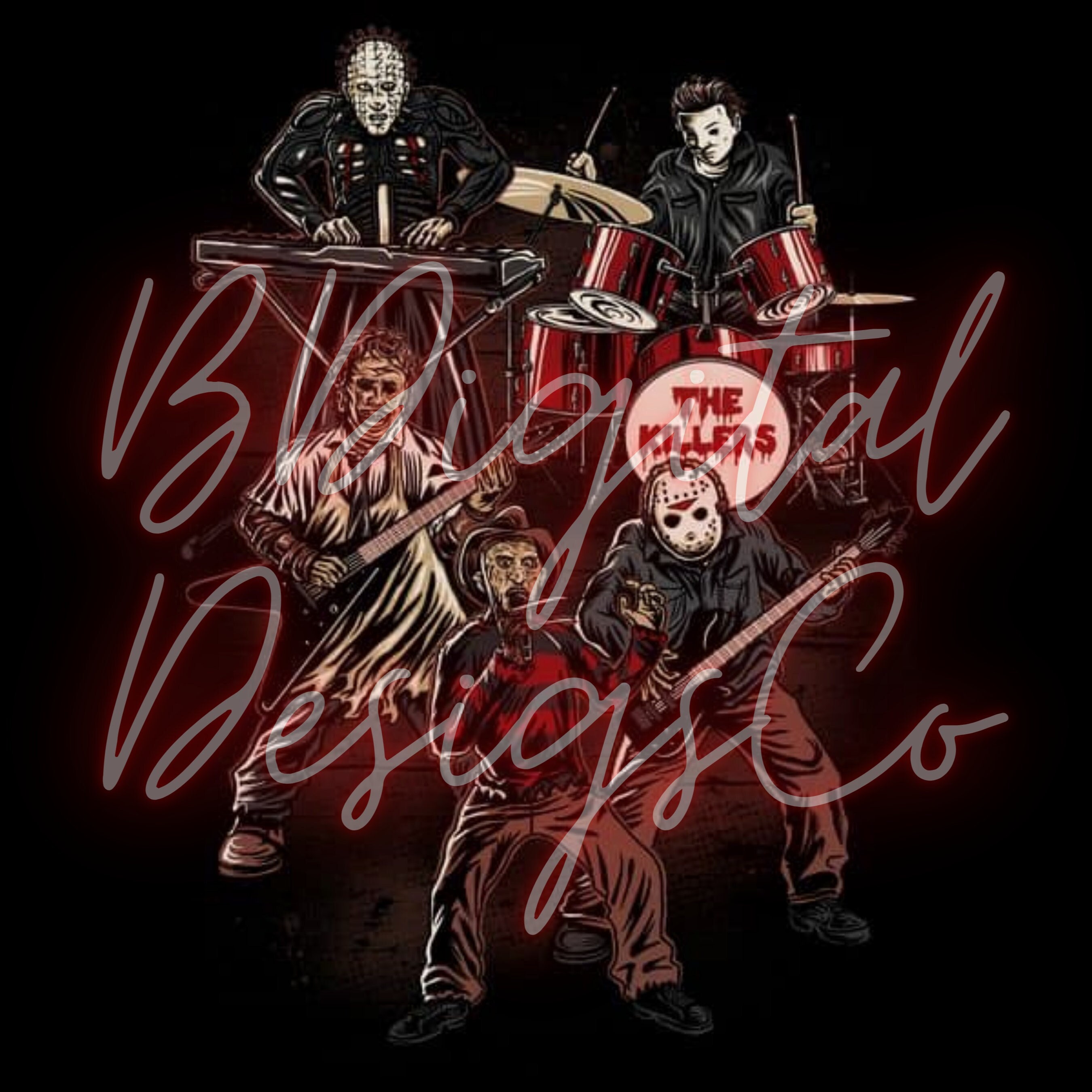 The Band Boys Of Fall, PNG, Halloween Horror Movies Freddie Jason Scary Movie Killers Digital, Sublimation Digital, Tumbler