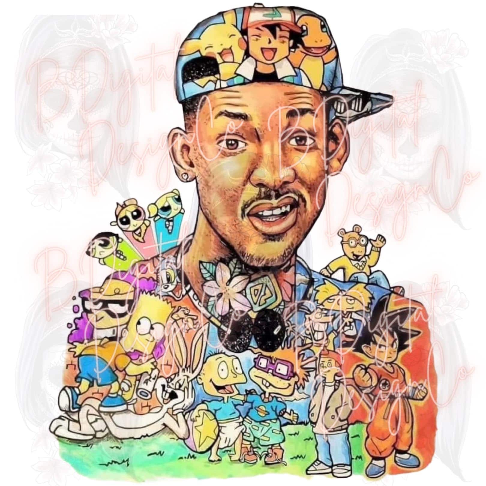 Fresh Prince Poster, 90s Animated Television Series Png Files Instant Download