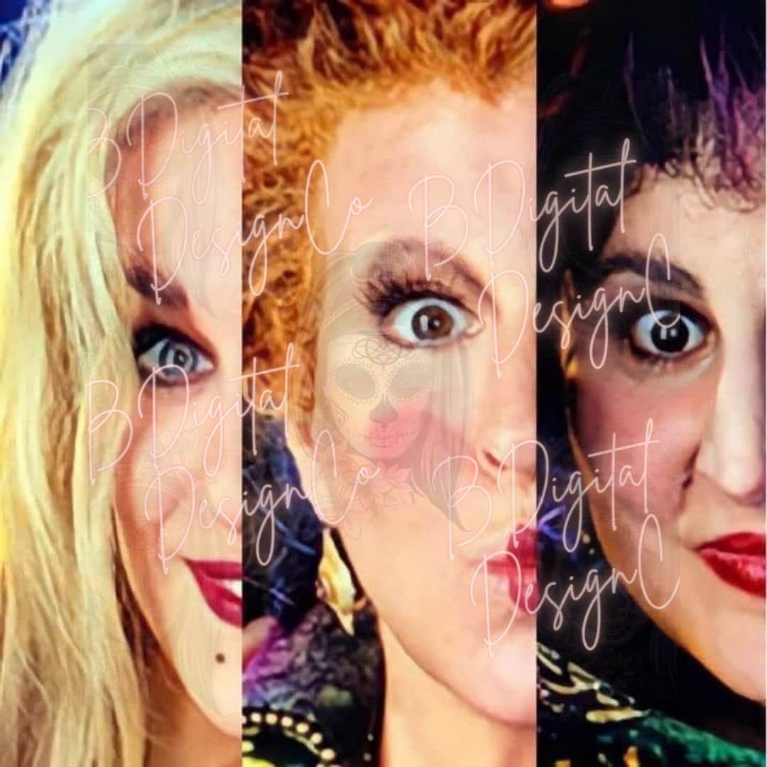 DIGITAL DOWNLOAD Hocus Pocus Inspired Sanderson Sisters Side By Side Style Design png jpg