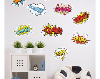 Large Comic Book Sound Effects Set of Wall Stickers Art Home Decal Mural ( 60cm x 135cm )