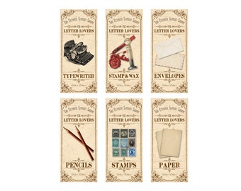 6 x Letter Lovers Vintage Style Apothecary Inventory Labels, Water and Oil Proof Self Adhesive Vinyl labels