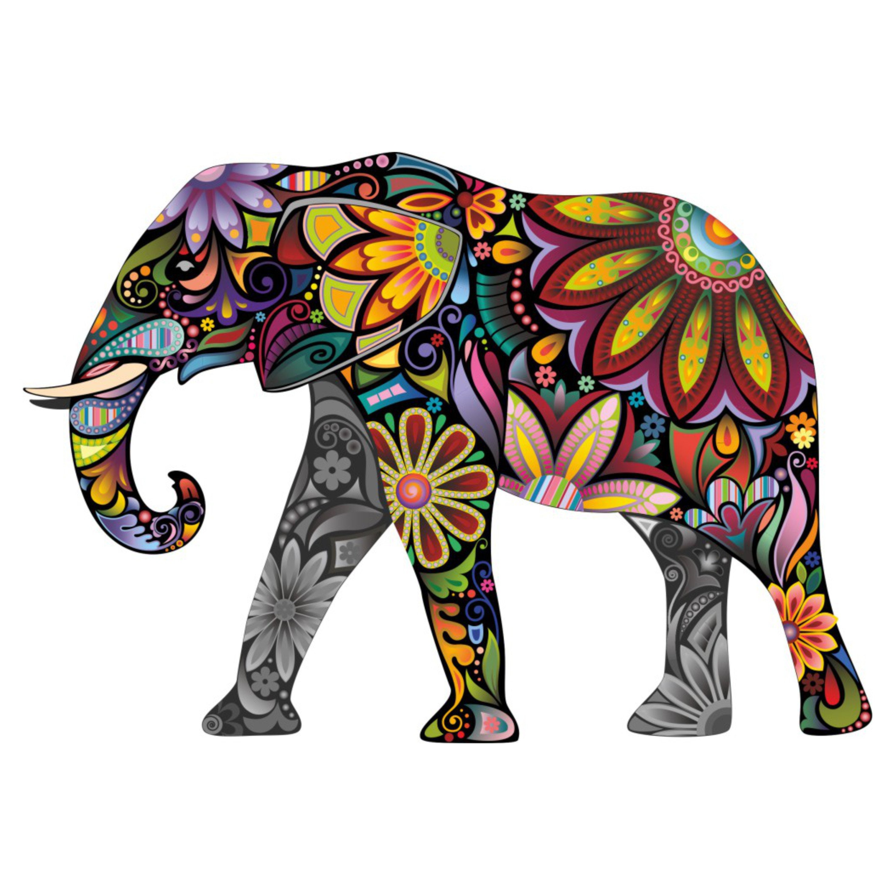 Abstract Elephant Full Colour Wall Sticker Vinyl Decal Wall - Etsy