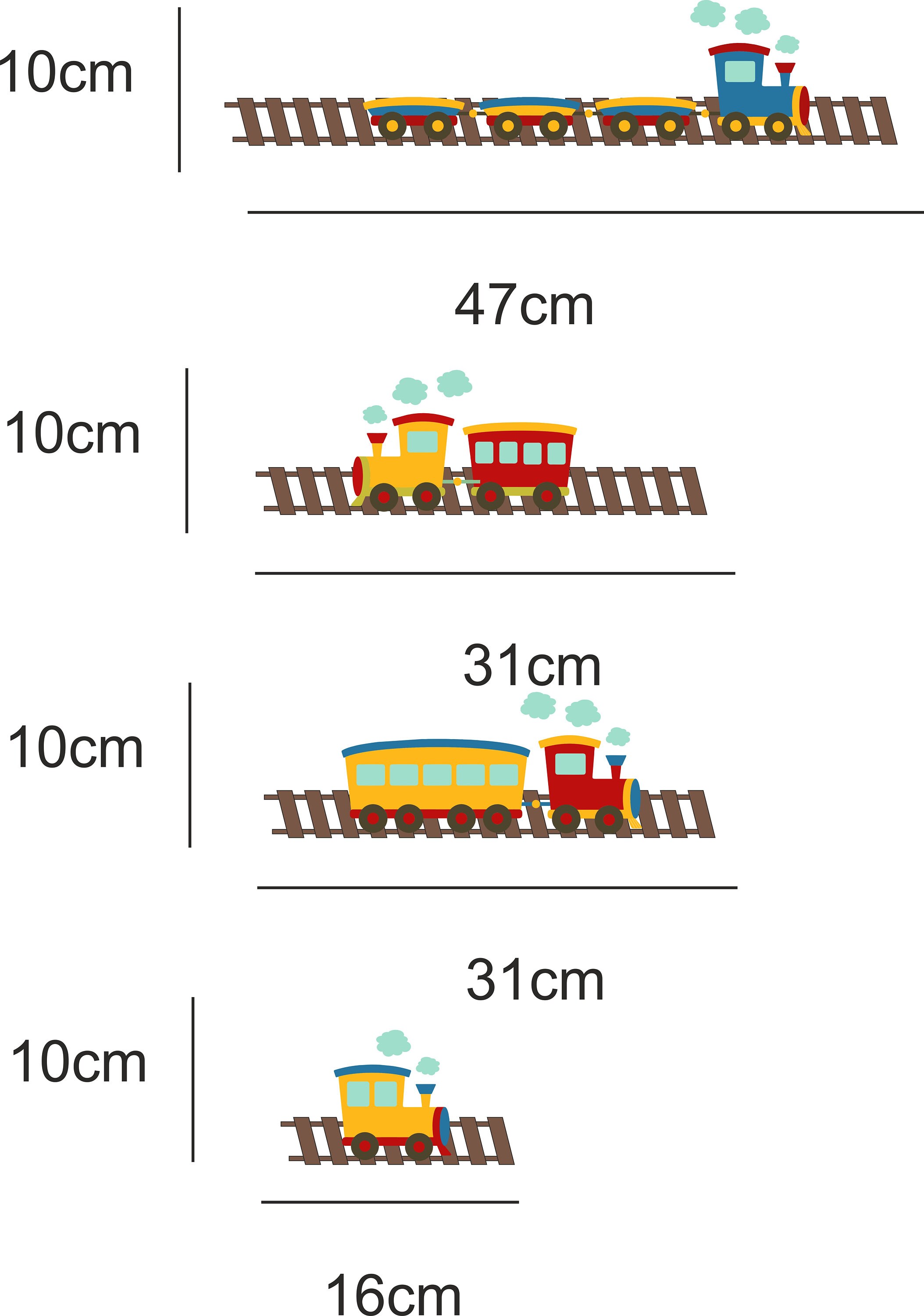 Cartoon Train Wall Stickers Over 3 Meters Long Kids Vinyl Etsy