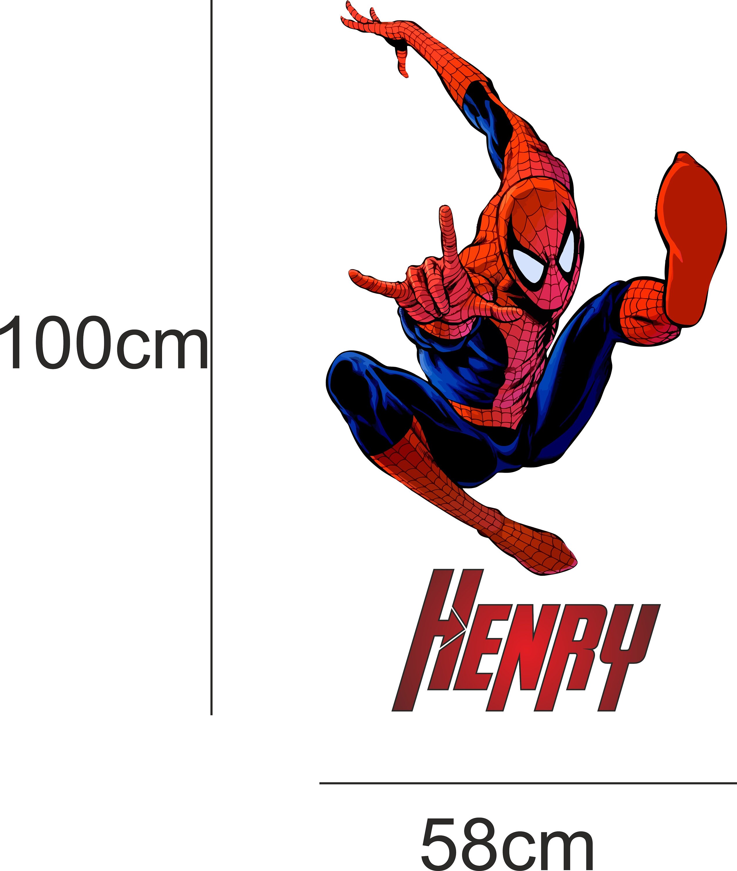 Spiderman Personalised Wall Sticker 58cm X 100cm Decal Etsy UK