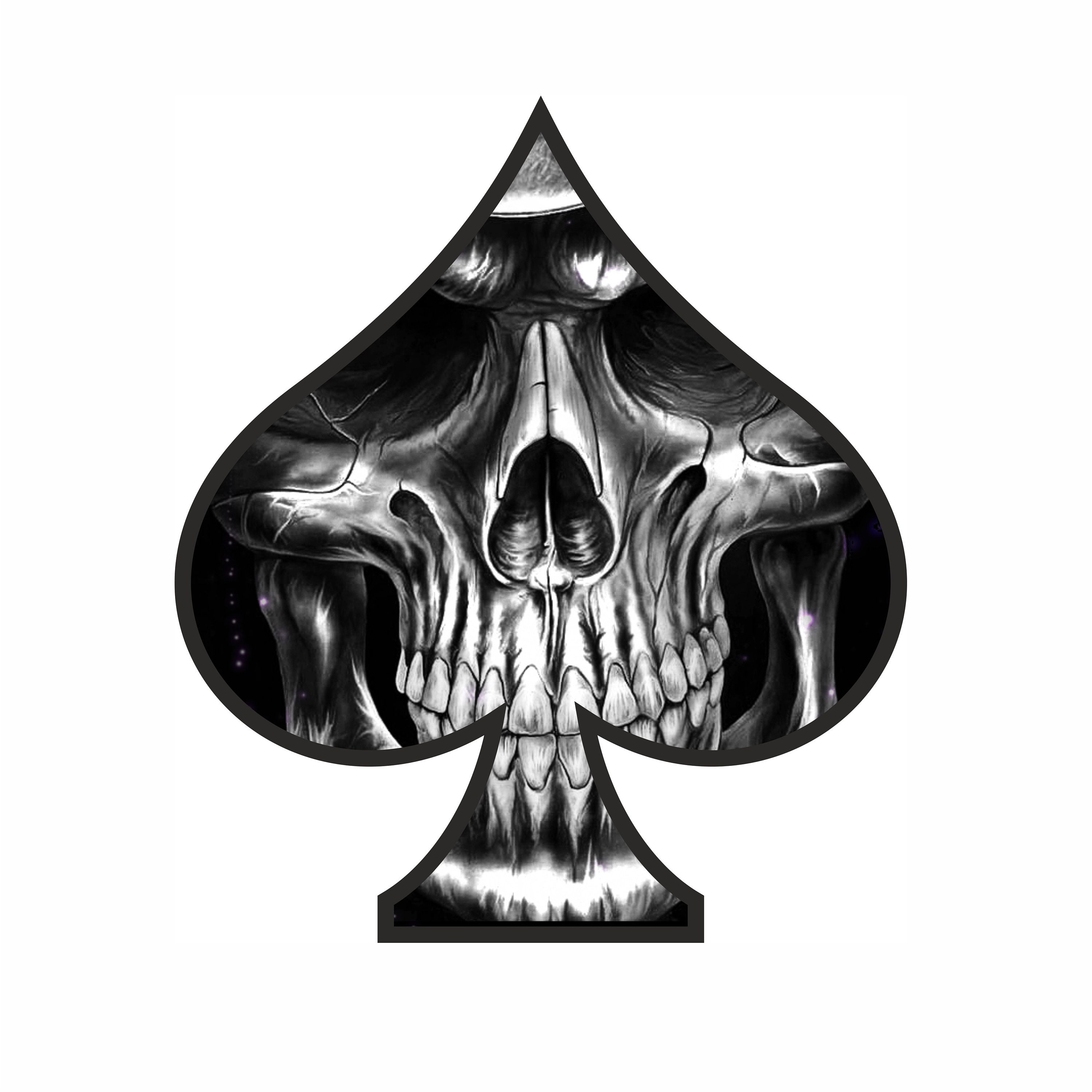 2 X Skull Ace of Spades Sticker Decal Motorbike Helmet Boards Etsy Singapore