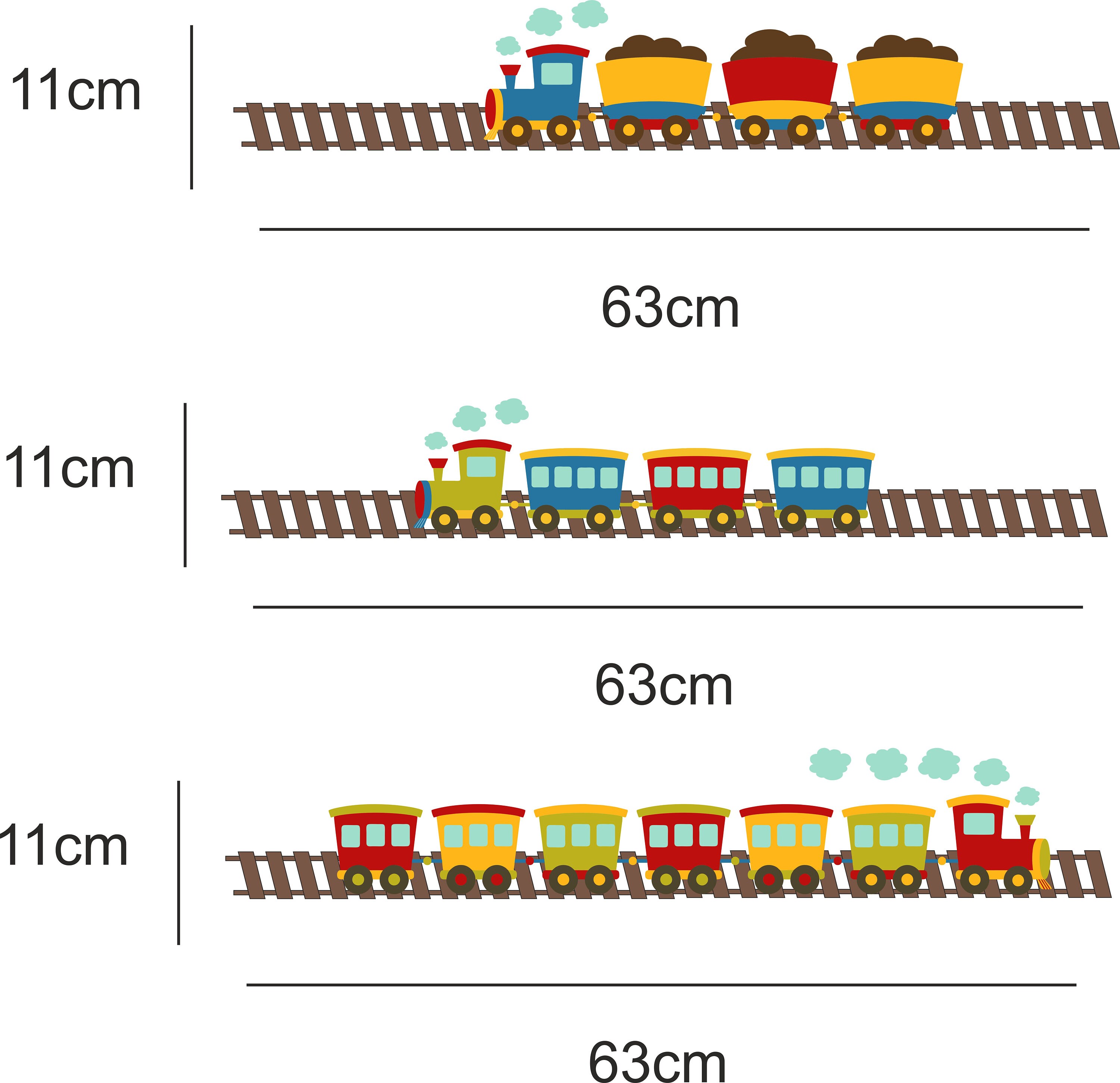 Cartoon Train Wall Stickers Over 3 Meters Long Kids Vinyl Etsy