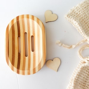 Bamboo natural soap dish for soap drying