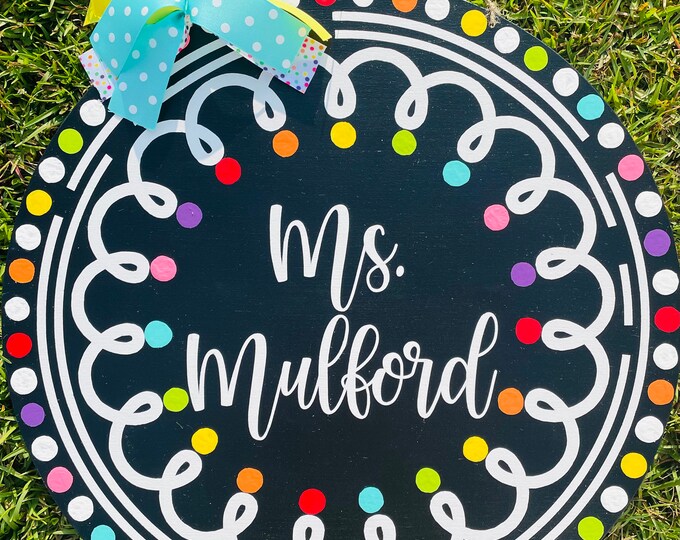 Chalkboard Door Hanger, Teacher Door Hanger, Confetti Door Hanger