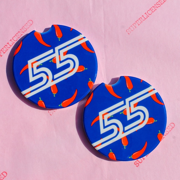 CS55 Auto Untersetzer | F1 Inspiriert Autozubehör | Williams inspiriert | Superlizensiert | Formel 1 Accessoires | Carlos Sainz
