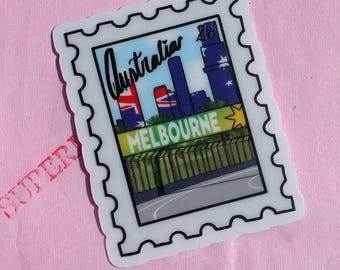 Australia GP Stamp sticker | Australia sticker | f1 sticker | Superlicensed | Greetings from Australia
