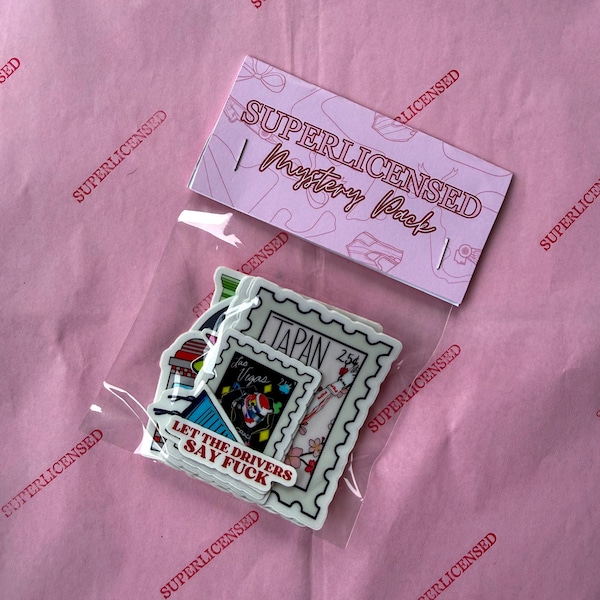 F1 Mystery Sticker Paket | f1 Aufkleber | von der Formel 1 inspiriert | Sieger Stempel Aufkleber | superlizensiert | Ferrari | McLaren | Rotkehlchen