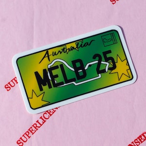Melbourne License Plate sticker | Formula One Inspired sticker | Lando Norris | Superlicensed | Oscar Piastri | Jack Doohan |