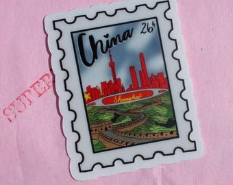 China GP Stamp sticker | China sticker | f1 sticker | Superlicensed | Greetings from China
