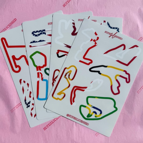 F1 Track Sticker Blätter | F1 Notizbuch | Lando Norris inspiriert | Superlizensiert | Charles Leclerc | Formel 1