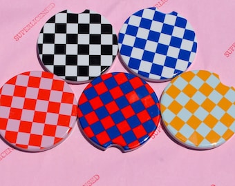 Checkered Car Coasters | Superlicensed | Ferrari | Redbull | F1 inspired | Formula One