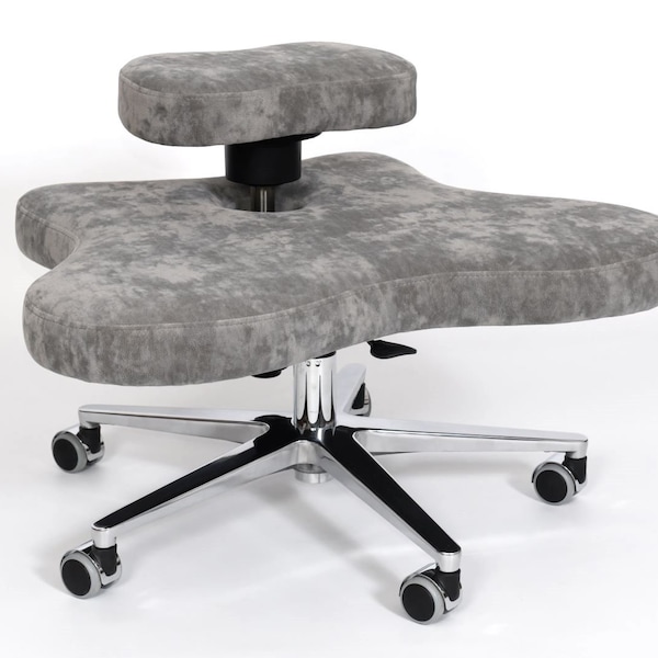 Ergonomische bureaustoel voor rugklachten Ergonomic Desk Chair for spine problems - COMFORT version_silver base_grey