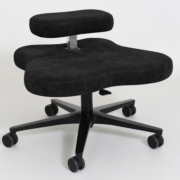 Chaise de bureau orthopédique saine, chaise de yoga pour une assise active à votre bureau, chaise d'adolescent_version classique_base noire_onyx noir