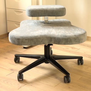Office Chair Ergonomic Desk Computer Chair for active sitting in stretching positions_grey_black base