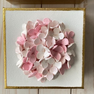 Hydrangea Flower Art,  Original Clay hydrangea wall art, Flower Art