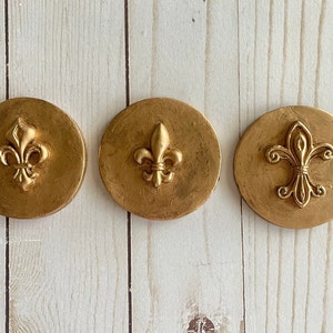 Gouden fleur de lis diepdruk, diepdruk, fleur de lis art, ingelijste diepdruk