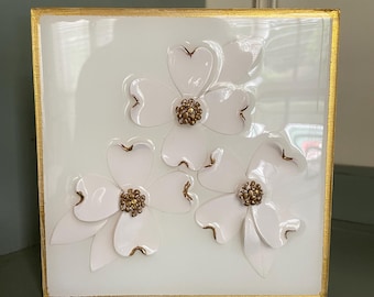 Magnolia - Porcelain Micro Tile - Textured Ceramic Wall Sculpture