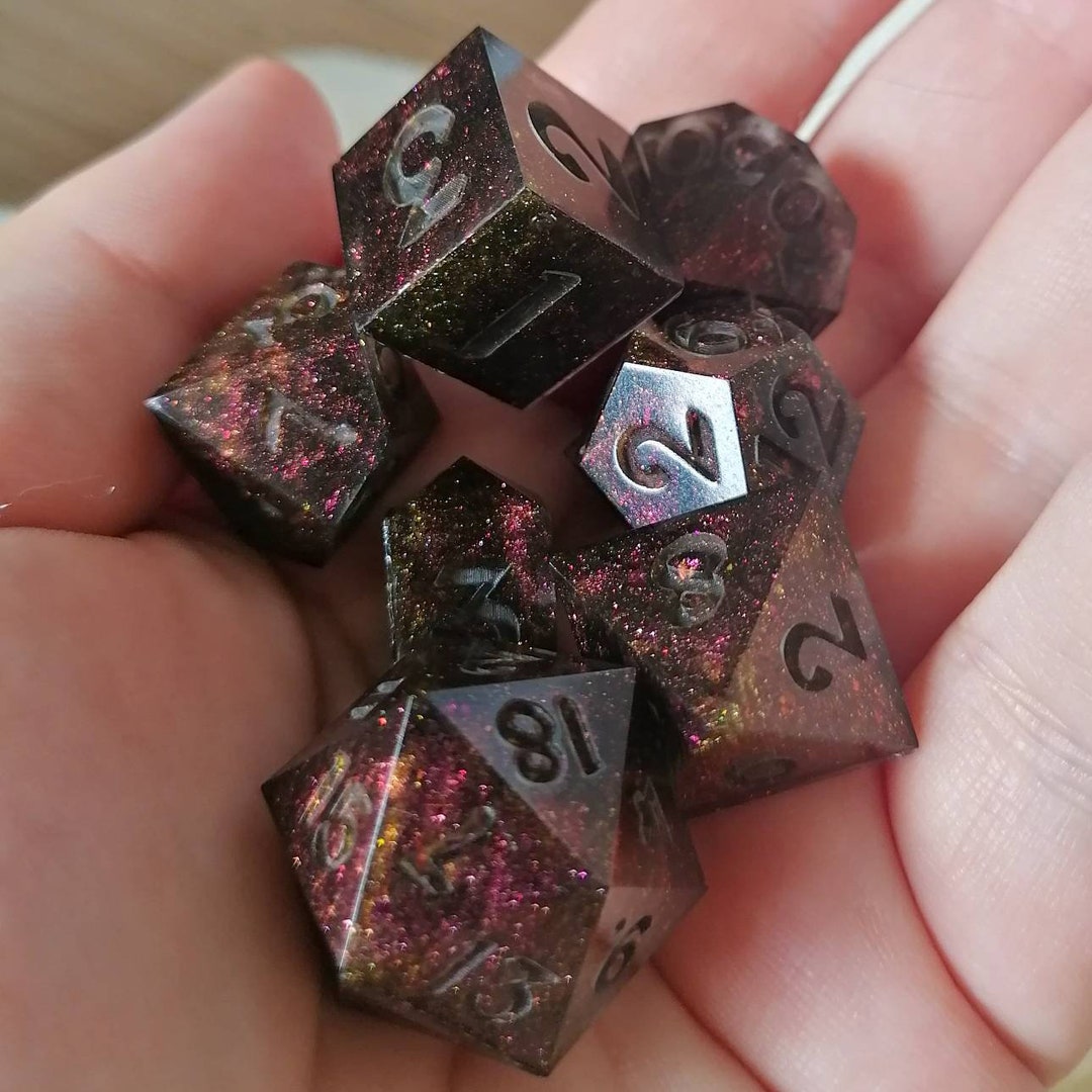 RAW Unsanded Unpolished Shimmery Midnight Dice - Handmade Sharpedged ...