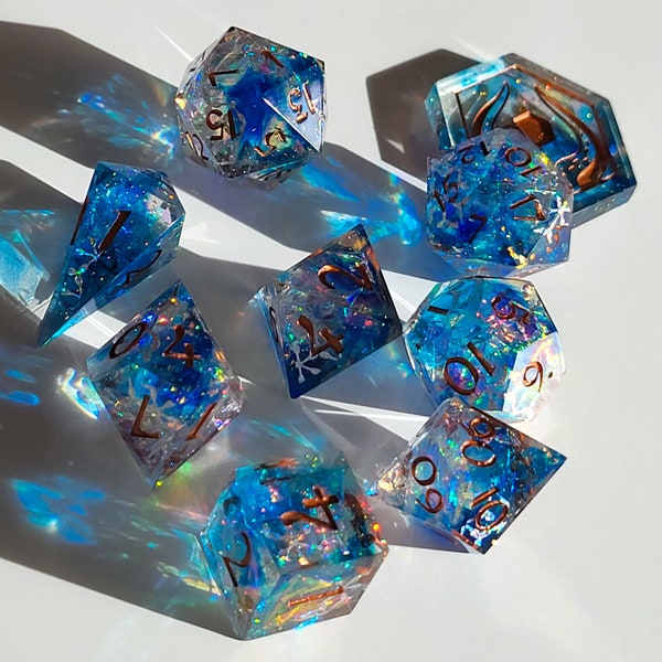 Starry Form dicee - handmade sharpedged dice