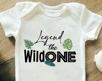 First Birthday custom Onesie® - Cute Baby Boy Personalized Onesie® - Wild One Boy -1st Birthday Jungle Theme