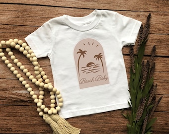 Beach Baby Toddler Shirt, Boho Palm Tree Tee
