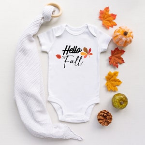 Hello Fall Baby Onesie® Hello Fall Onesie®s, Cute hello Fall Onesie®, Cute Hello Fall Toddler Shirt