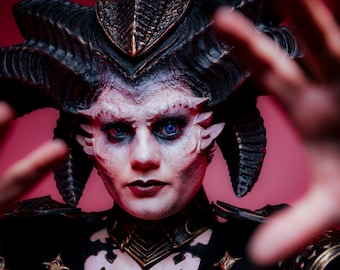 Lilith Horns Silicone Prosthetics – 4 Piece Set – Diablo 4 FX & Cosplay Makeup