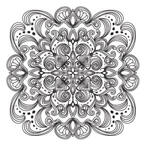 Mandala Coloring Page Stress Relief Draw Drawing Paper Digital File  Download Adult Kids Education Art Project School Work Geometric Art 