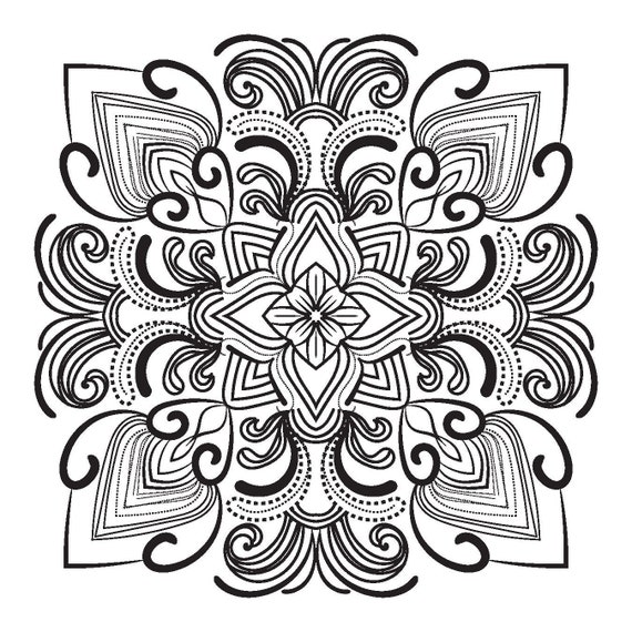 Mandala Coloring Page Stress Relief Draw Drawing Paper Digital File  Download Adult Kids Education Art Project School Work Geometric Art 
