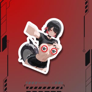 Anime Girl Vinyl Decal: Teasing Waifu Manga Sticker