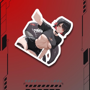 Teasing Waifu Kiss-Cut Vinyl Decal, Anime Stickers